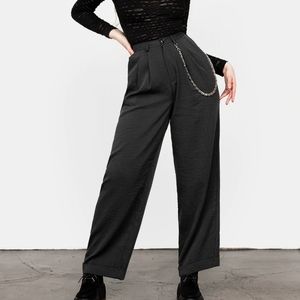 DANDY STRIPED TROUSERS WITH CHAIN UK 20 Disturbia Wide Leg Trousers